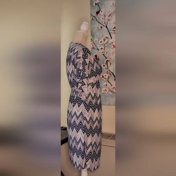 Navy Blue and White Dress - Picture 4 of 6